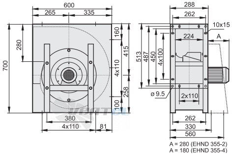 Rosenberg EHND 355-2 R - описание, технические характеристики, графики